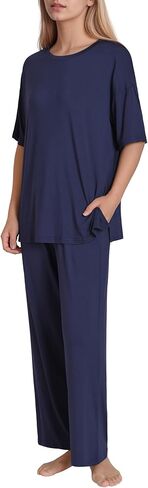 Women's Petite Oversized Lounge Set Petite Length Wide Leg Pants in Saudi Arabia