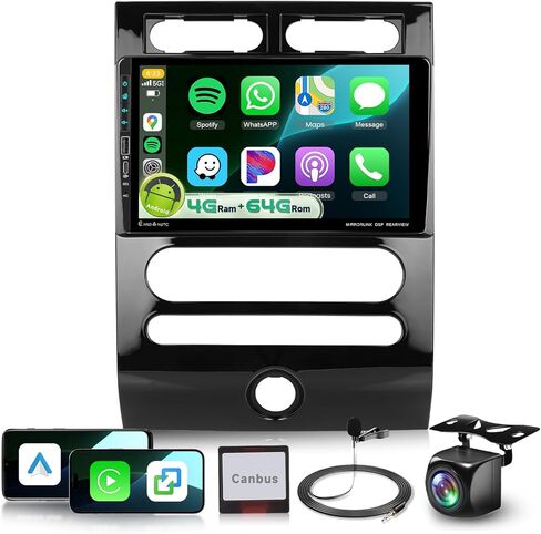 ستيريو سيارة أندرويد 4G+64G لسيارة Ford Expedition 2007-2014 (مكيف هواء أوتوماتيكي) مع DSP/Carplay اللاسلكي/Android Auto، شاشة لمس 9 بوصة 1280P IPS راديو بلوتوث 5.0 GPS FM/RDS كاميرا احتياطية in Kuwait