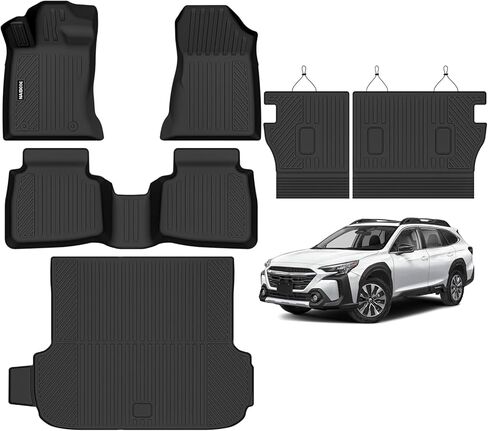 سجادات أرضية Naibeve لمقاعد Buick Enclave 2018-2024 في الصف الثاني - جميع الأحوال الجوية لسجادات أرضية Buick Enclave وبطانة حصيرة البضائع ترقية الملحقات القابلة للطي in Kuwait