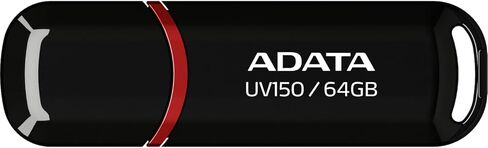 ADATA UV150 128GB USB 3.0 Snap-on Cap Flash Drive, Black (AUV150-128G-RBK) in Kuwait
