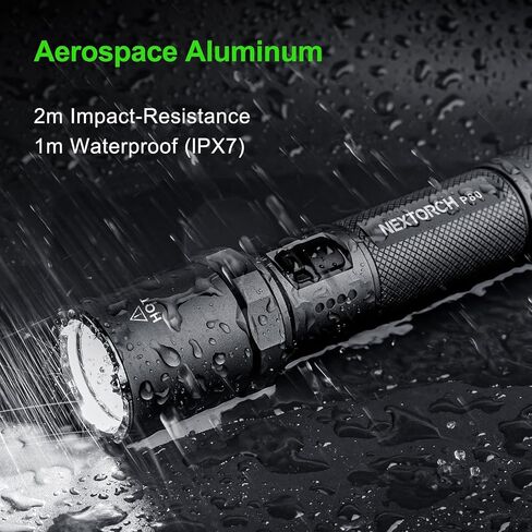NEXTORCH P80B مصباح يدوي وردي قابل لإعادة الشحن لومن عالي، قوي 2100 لومن LED مصباح يدوي تكتيكي مع 5 أوضاع للدفاع عن النفس، والأمن، والسلامة، والمغامرة في الهواء الطلق، والحماية الذاتية، والاستخدام اليومي in Kuwait