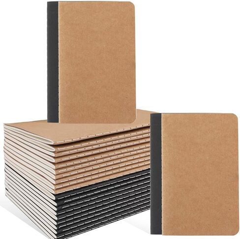 64 قطعة من دفاتر الملاحظات الصغيرة، مقاس 3.5 بوصة × 5.5 بوصة، بني، مجموعة دفاتر ملاحظات صغيرة الحجم مكونة من 60 صفحة فارغة، دفاتر ملاحظات صغيرة للمذكرات للأطفال والطلاب والمسافرين واللوازم المكتبية المدرسية in Kuwait