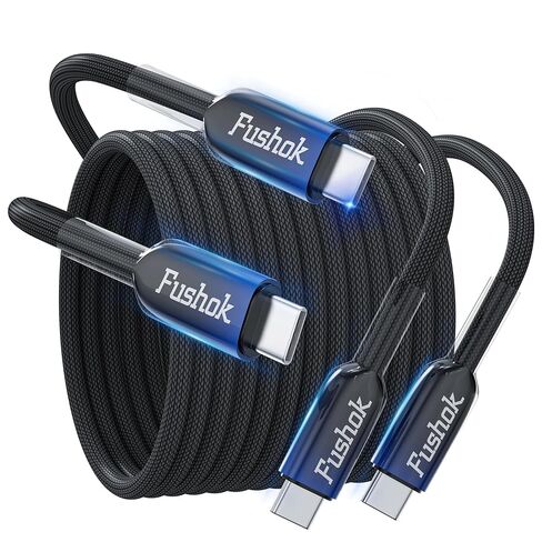 كابل USB C 100 واط لسلسلة iPhone 17 [عبوتان، 6FT] كابل USB C إلى USB C شحن سريع سلك مجدول من النايلون من النوع C لأجهزة MacBook Pro/Air، iPad Pro، Samsung، Pixel in Kuwait