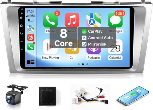 8 Core 4+64G راديو السيارة ستيريو لتويوتا كامري 2006-2011 مع CarPlay Android Auto، Android 13 9 بوصة تعمل باللمس راديو BT5.1 GPS FM/RDS كاميرا احتياطية SWC راديو، مناسب لشاشة JBL ومصنع كبيرة in Kuwait