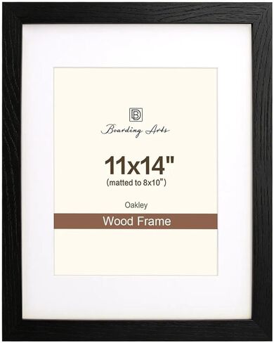 Boarding A3 Solid Wood Picture Frame with Mat 20.0x28.7cm Photo without Mat, Natural Walnut Wooden Frame for Wall Art Photo and Prints with Tempered Glass, 1 Pc (Oak, A3) in Saudi Arabia
