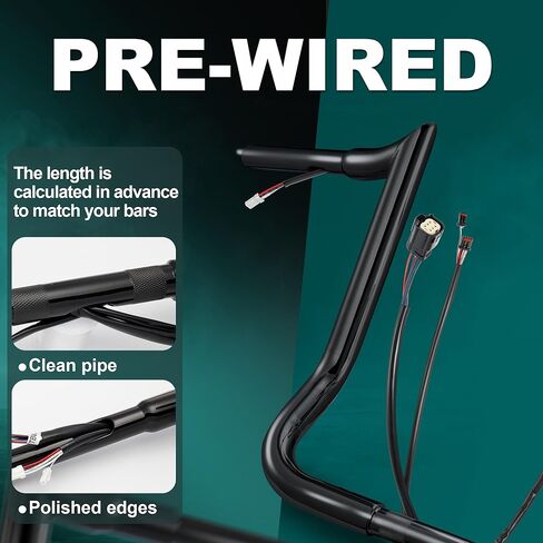 MoKitDora Street Electra Glide Prewired Handlebar 14" Rise Ape Hanger Bagger Meathook Bars for Harley 2016-2023 FLHX FLHT Ultra Limited Classic, Chrome in Saudi Arabia