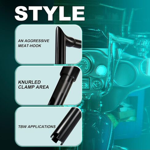 MoKitDora Street Electra Glide Prewired Handlebar 14" Rise Ape Hanger Bagger Meathook Bars for Harley 2016-2023 FLHX FLHT Ultra Limited Classic, Chrome in Saudi Arabia