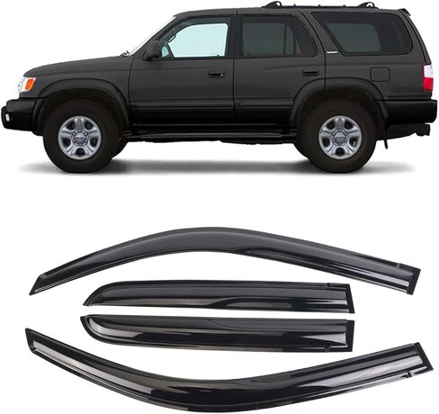 عاكس نافذة متين لسيارة Toyota 4 Runner 1996-2002، أقنعة نافذة أصلية بشريط، عاكس Widnow، واقيات مطر للسيارات، دخان داكن، 4 قطع WV94751 in Kuwait