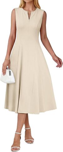 Womens Summer Sleeveless Maxi Dresses 2026 Flowy A line Zip Up Formal Cocktail Spring Wedding Guest Dress in Saudi Arabia