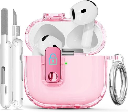 حافظة AirPods 4 مع قفل آمن، حافظات شفافة مضادة للأصفر لأجهزة Apple AirPods الجيل الرابع 2024، غطاء ناعم من مادة TPU مع مجموعة تنظيف (شفاف) in Kuwait