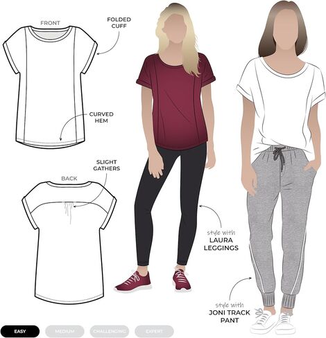 نمط الخياطة المقوس - بلوزة كورتني (الأحجام 10-22) in Kuwait