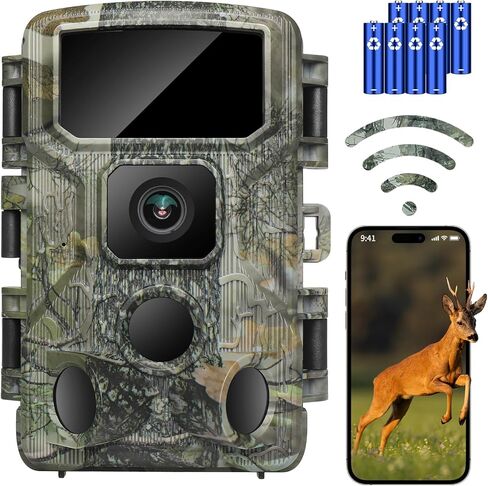KJK 24MP Trail Game Camera 1080P Video, 0.2s Trigger, 130° View, Low Glow IR, IP66 Waterproof with Screen in Saudi Arabia