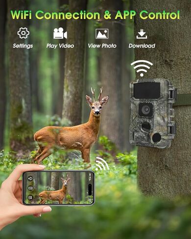 KJK 24MP Trail Game Camera 1080P Video, 0.2s Trigger, 130° View, Low Glow IR, IP66 Waterproof with Screen in Saudi Arabia