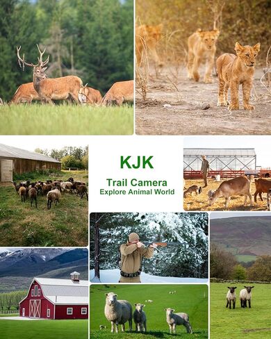 KJK 24MP Trail Game Camera 1080P Video, 0.2s Trigger, 130° View, Low Glow IR, IP66 Waterproof with Screen in Saudi Arabia
