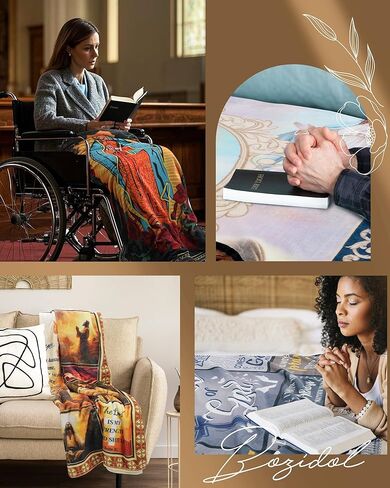 Bozidol Christian Blanket Gifts for Baby Boys: 40x50 inch Blue Bible Verse Throw Blanket Baptism Gifts, Religious Scripture Blankets for Godson Boys Girls Baptismal Gift Baptism Favors in Saudi Arabia