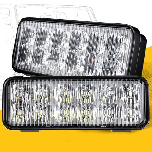 أضواء جرار، 2 قطعة 42 وات 4 بوصة شريط إضاءة LED دائري للجرارات الزراعية، يجمع بين الحاصدة، 12-24 فولت على الطرق الوعرة، قرون إضاءة للعمل متوافقة مع جرارات جون ديري، كوبوتا، كيس IH in Kuwait