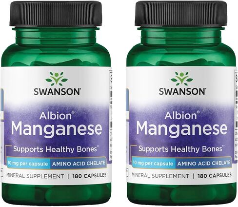 Swanson Albion Chelated Manganese 10 Milligrams 180 Capsules (2 Pack) in Saudi Arabia