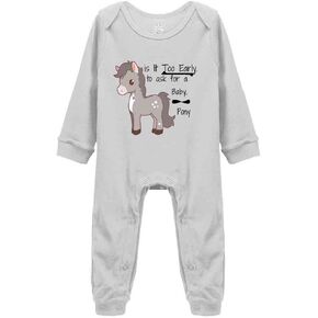 STAndfirm is It Too Early.Funny Cute Infant Creeper,Unisex Baby Pony One-Piece Bodysuit Long Sleeve White 0-24 Months in Saudi Arabia
