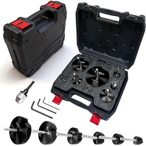 مجموعة مخرطة أنابيب PVC مكونة من 6 قطع، مخرطة تركيب الأنابيب البلاستيكية، حافظة تركيب PVC تحتوي على 3/4 بوصة، 1 بوصة، 1-1/2 بوصة، 2 بوصة، 3 بوصة، 4 بوصة رأس ألومنيوم يتناسب مع مثقاب قياسي 1/2 بوصة لـ PVC أو CPVC أو PPR أو ABS in Kuwait