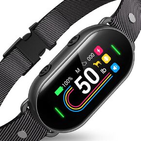 Smart Dog Bark Collar - for Small Medium Large Dogs 10-100lbs, Automatic Dog Training Collar to Decrease Barking, Anti Barking Device with 4 Training Modes, More 8 Sensitivity Levels, Black in Kuwait