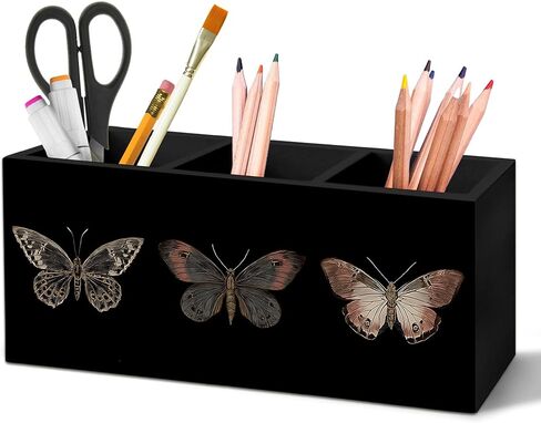 Leopard Disco Pen Holder for Desk, Pink Preppy Coquette Cheetah Pencil Organizer, Maximalist What's The Best That Could Happen Wooden Pen Holder Desk Accessories Decor for Girls Room Dorm in Saudi Arabia