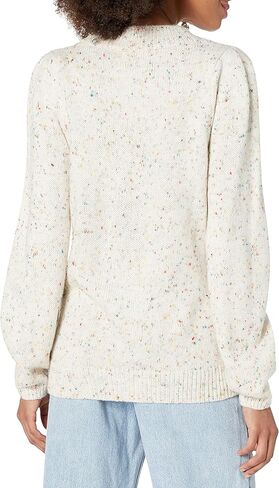 Cable Stitch Women's Donegal Dots Cable Knit Sweater - Crewneck Long Sleeve Mélange Pullover Top in Saudi Arabia