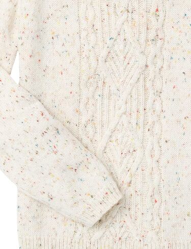 Cable Stitch Women's Donegal Dots Cable Knit Sweater - Crewneck Long Sleeve Mélange Pullover Top in Saudi Arabia