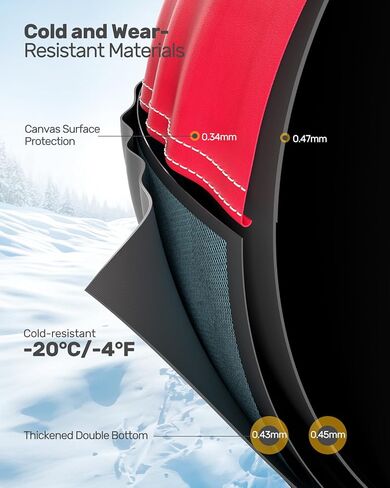 أنبوب ثلج QPAU مع غطاء قماش ممتاز عبوتين للأطفال والكبار، أنبوب ثلج شديد التحمل قابل للنفخ مقاس 48 بوصة مصنوع من قاع سميك، ألعاب ممتعة للشتاء في الهواء الطلق للأطفال الأولاد والبنات (الأزرق والأحمر) in Kuwait