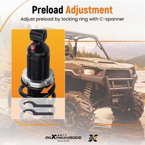 قطعتان من الصدمات الأمامية من maXpeedingrods مناسبة لـ Polaris 400 Ranger متوسطة الحجم 2010-2014، لـ Polaris 500 Ranger 2011-2022، لـ Polaris Ranger 570 SP 2022-2023، 7043532 ممتص أحادي الأنبوب، أسود in Saudi Arabia