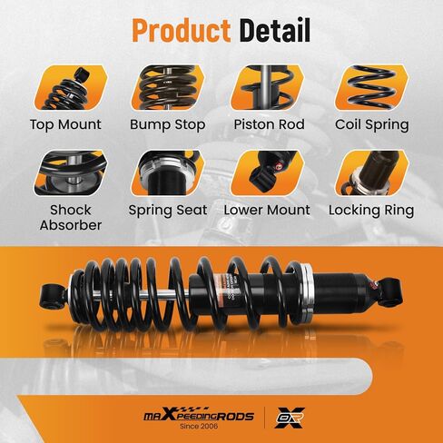 قطعتان من الصدمات الأمامية من maXpeedingrods مناسبة لـ Polaris 400 Ranger متوسطة الحجم 2010-2014، لـ Polaris 500 Ranger 2011-2022، لـ Polaris Ranger 570 SP 2022-2023، 7043532 ممتص أحادي الأنبوب، أسود in Saudi Arabia