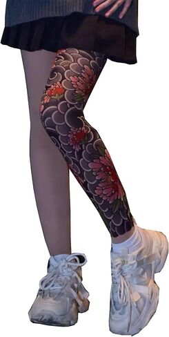 Tattoo print Single Leg stockings Cover scars Premium Mock Patterned Stockings unisex Tights with Designs in Saudi Arabia