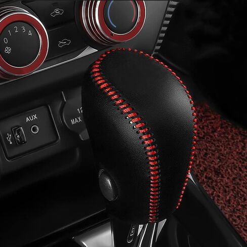 XITER Leather Gear Shift Knob Cover Protector Trim Automatic Transmission Interior Accessories for Nissan Pathfinder 2022-2025 2026(Black Stitches) in Saudi Arabia