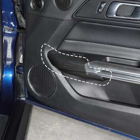 Jimen مناسب لسيارة Ford Mustang 2015-2024، قطعتان من غطاء لوحة مسند الذراع للباب الداخلي (أحمر) in Saudi Arabia