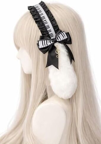 Jirai kei Lolita Style Mini Top Hat Music Note Piano Key Dot Bow Headpiece Gothic Punk Hair Accessory in Saudi Arabia