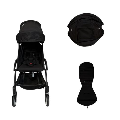طقم مكون من قطعتين من وسائد مقعد عربة الأطفال ومظلة لعربات الأطفال Bébé Confort YOYO2/YoYo+، طقم ملحقات بديلة مع قماش مزدوج الطبقة، هدية عيد الميلاد للأم والطفل (أسود) in Kuwait