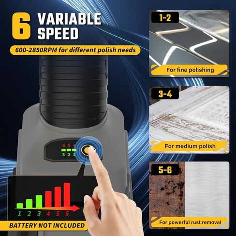 Cordless Burnishing Polishing Machine for Dewalt 20V Max Battery (No Battery), Surface Conditioning Tool with 6 Variable Speeds and Guide Wheel, For Stainless Steel, Wood, Metal (Tool Only) in Saudi Arabia