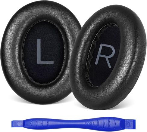 Aurivor Replacement 700 Ear Pads for Bose Noise Cancelling (NC) 700 Headphones, NC700 Earpads Cushions Made of Genuine Lambskin Leather, Noise Isolation Memory Foam, Added Thickness (Black) in Saudi Arabia