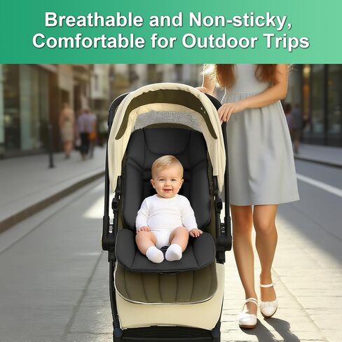 Baby Stroller Seat Liner for Most Stroller Models, Breathable Fabric Stroller Seat Liner Insert, Ensure Comfort and Support on The Go, Stroller Accessories for Toddler Aged 0-5 Years Old in Saudi Arabia