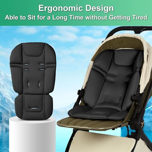 Baby Stroller Seat Liner for Most Stroller Models, Breathable Fabric Stroller Seat Liner Insert, Ensure Comfort and Support on The Go, Stroller Accessories for Toddler Aged 0-5 Years Old in Saudi Arabia