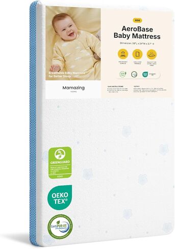مرتبة MAMAZING لسرير الأطفال والأطفال الصغار، مرتبة قابلة للتنفس على مرحلتين، غير سامة، سطح نوم مقاوم للماء، غطاء خارجي قابل للغسل في الغسالة لسهولة العناية، يناسب أي سرير أطفال قياسي بالحجم الكامل وسرير طفل صغير in Kuwait