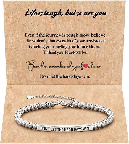 Inspirational Bracelets for Women Dont Let the Hard Days Win Bracelet Motivation Message Jewelry Adjustable Beaded Bracelet Encouragement Gift for Her Daily Wear in Saudi Arabia