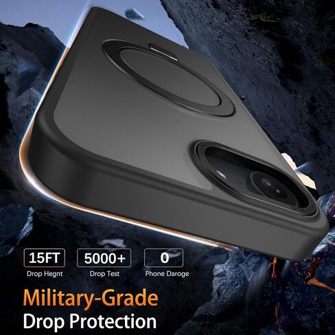 حافظة GaoBao المغناطيسية لهاتف iPhone 16 Pro Max [متوافقة مع MagSafe] [حماية عسكرية بطول 16FT] [إطار وأزرار كاميرا من التيتانيوم] حافظة رفيعة شفافة غير لامعة لهاتف iPhone 16 Pro Max، أسود in Kuwait