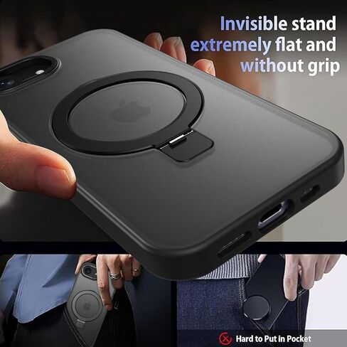 حافظة GaoBao المغناطيسية لهاتف iPhone 16 Pro Max [متوافقة مع MagSafe] [حماية عسكرية بطول 16FT] [إطار وأزرار كاميرا من التيتانيوم] حافظة رفيعة شفافة غير لامعة لهاتف iPhone 16 Pro Max، أسود in Kuwait
