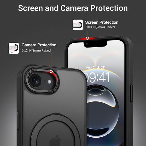 حافظة GaoBao المغناطيسية لهاتف iPhone 16 Pro Max [متوافقة مع MagSafe] [حماية عسكرية بطول 16FT] [إطار وأزرار كاميرا من التيتانيوم] حافظة رفيعة شفافة غير لامعة لهاتف iPhone 16 Pro Max، أسود in Kuwait
