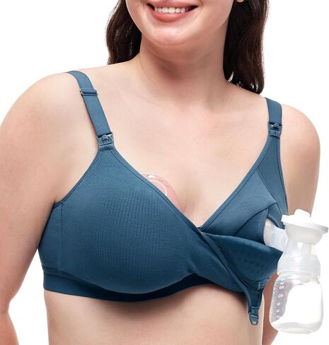 Momcozy Pumping Bra for Wearable Breast Pump, Nursing & Pumping Bra in One, Hands Free Pump Bra Suitable for M5, S12 Pro, etc in Saudi Arabia