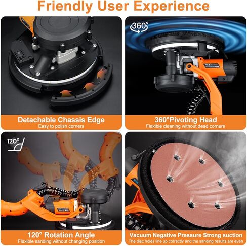 9 Inch Pole Sander for Drywall, Manual Hand Drywall Sander, Round Circular Hand Sanding Head for Ceilings/Painting, Red in Saudi Arabia