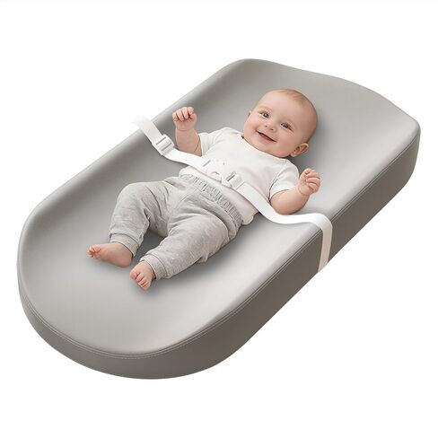 YACODAVO Baby Changing Pad with Vegan Leather Cover, Waterproof & Wipeable Changing Pad for Toddler, Flat Foam Travel Diaper Changing Pad for Dresser and Table, Brown in Saudi Arabia