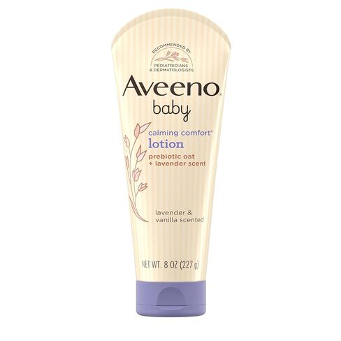 Aveeno Baby Calming Comfort Moisturizing Body Lotion with Relaxing Lavender & Vanilla Scents, Non-Greasy Baby Lotion, Nourishing Prebiotic Oatmeal, & No added parabens 12 fl. oz in Saudi Arabia
