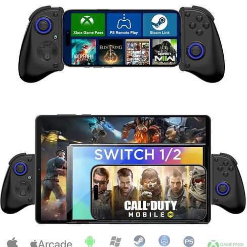 Megadream Mobile Gaming Controller for iPhone/Android/PC - iPad/Tablet (Up to 11in) - Cloud Game - NS-Switch|Swith 2 - Turn Your Phone into a Gaming Console - PS5/Xbox Remote Play Streaming, Call of Duty, Roblox, Turbo, White in Kuwait