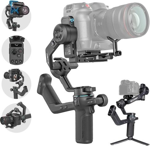 FeiyuTech SCORP 3 Gimbal Stabilizer 3-Axis Camera Gimbal 3.5KG التحكم في التصوير العمودي مع شاشة تعمل باللمس للكاميرا غير المرآة مع عدسة قصيرة، كاميرات مدمجة in Saudi Arabia